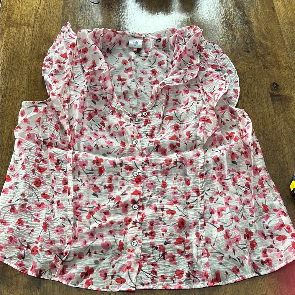 Cabi #6510 floral blouse tank XL like new